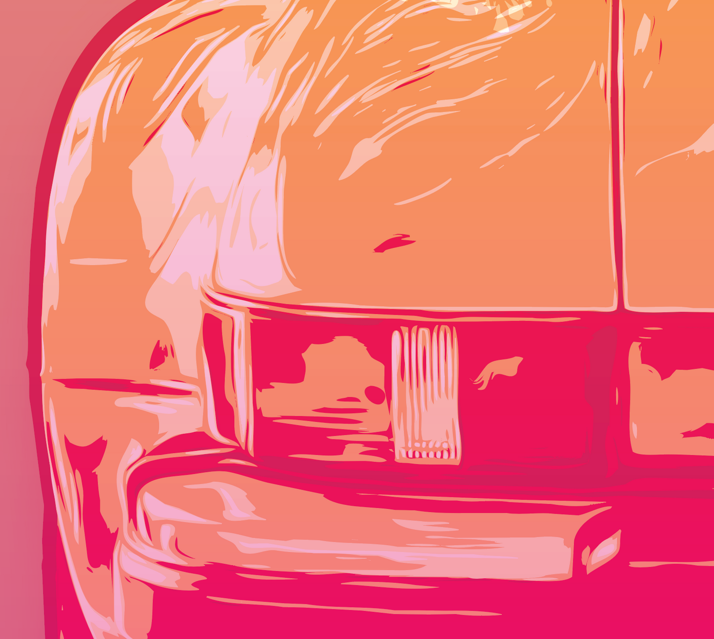 High Quality Print: Porsche 911 Speedster 1989 - Orange Pink