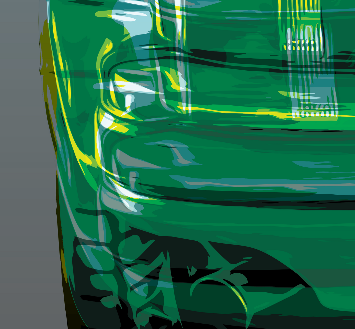 Porsche 911 Speedster, Racing Green on Grey, Canvas Gallery Wrap