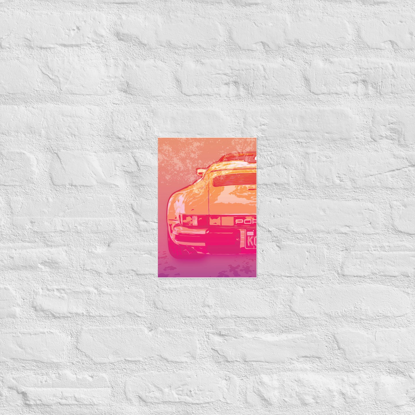 High Quality Print: Porsche 911 Speedster 1989 - Orange Pink