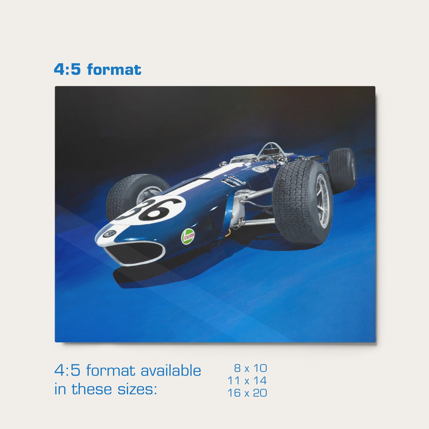 Iconic Dan Gurney Eagle Formula 1 Race Car Artwork - Metal High Gloss Print