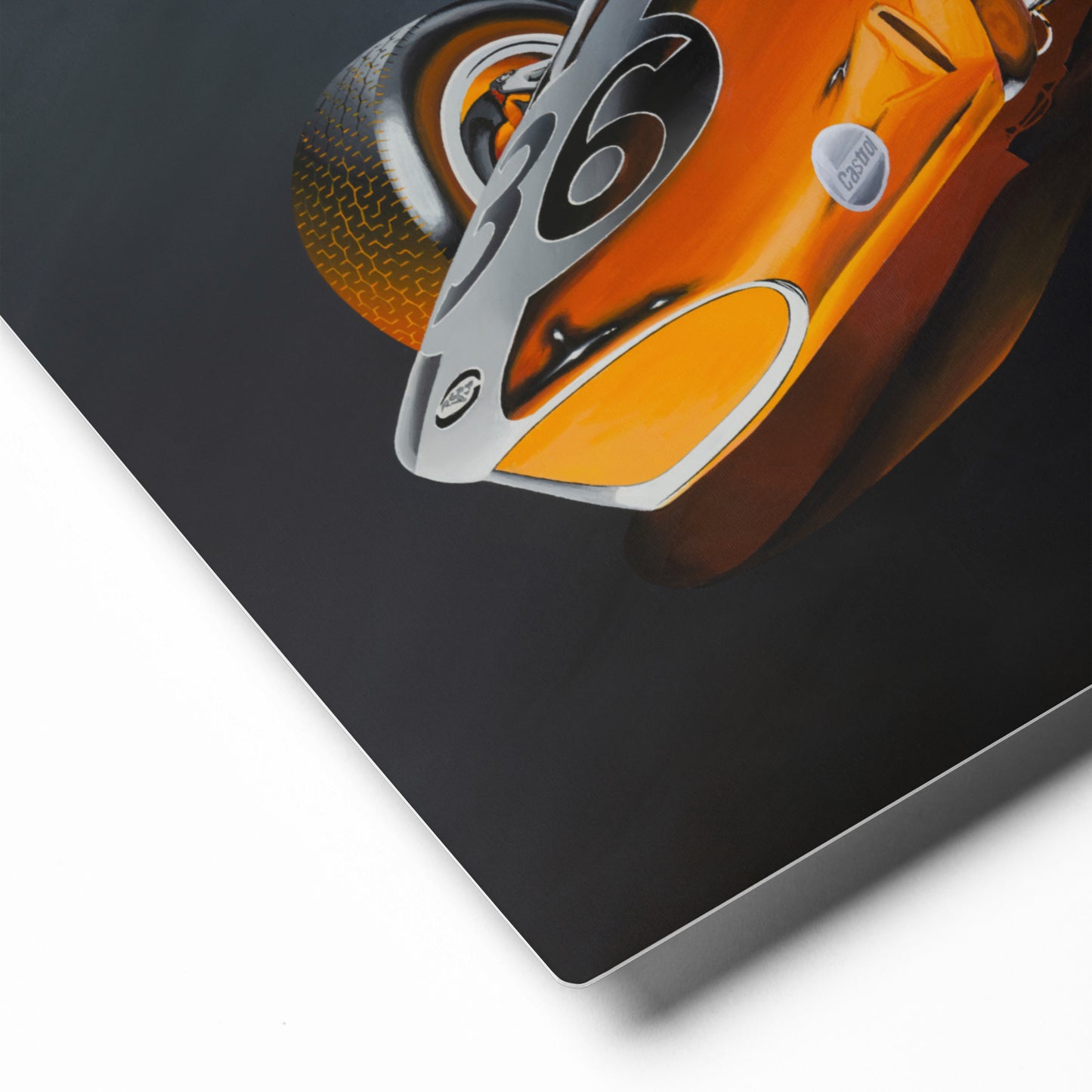 This metal print has rounded corners that looks amazing against any wall.